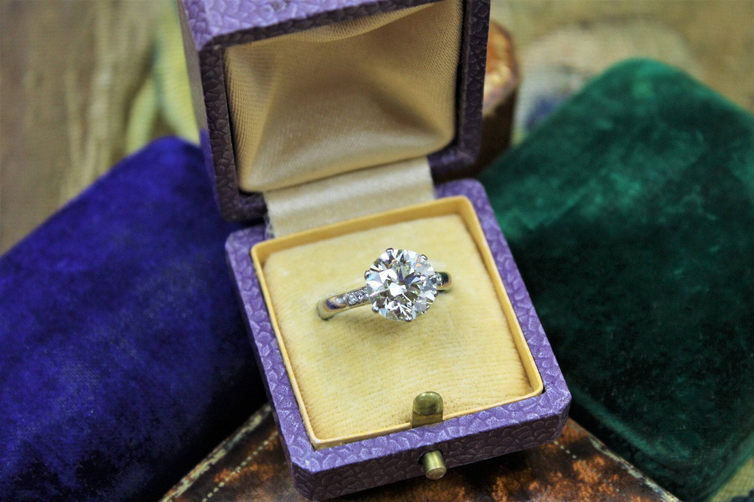 A 3.66 Carats Diamond Solitaire Ring mounted in Platinum, Circa 1950 - Robin Haydock Antiques