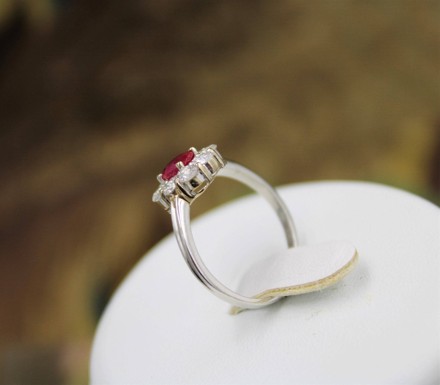 A very fine Vintage Ruby & Diamond Cluster Ring, Circa 1990 - Robin Haydock Antiques