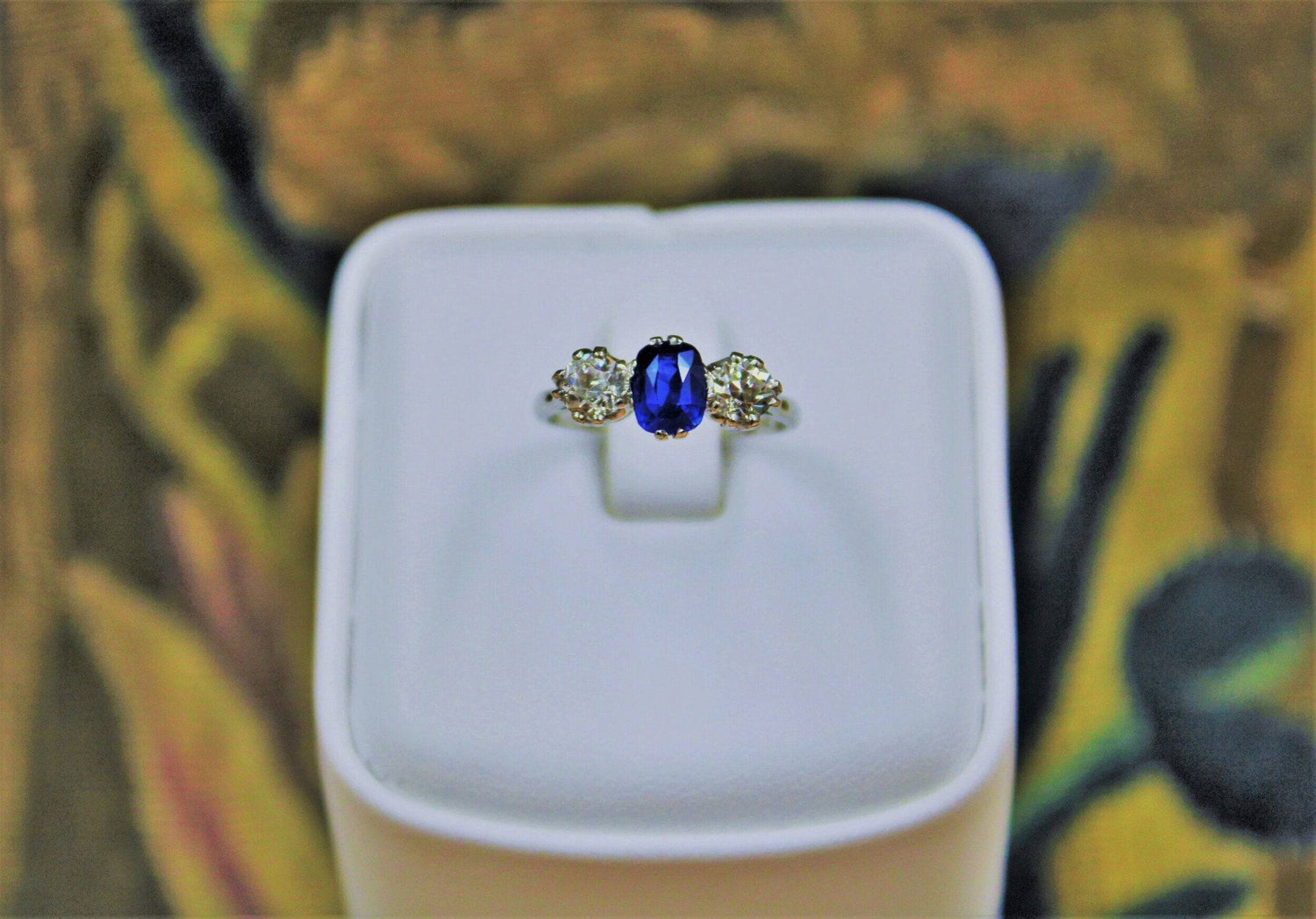 An extremely beautiful Sapphire and Diamond Three Stone Ring, Circa 1935 - Robin Haydock Antiques