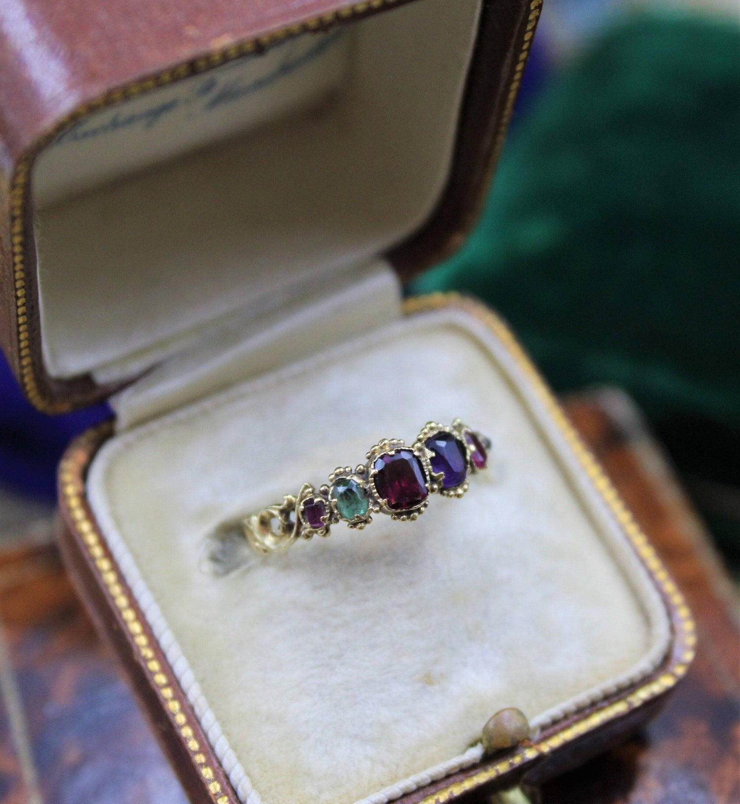 A very fine example of an early Victorian Gem set "Regard" Ring set in High Carat Yellow Gold, English, Circa 1850 - Robin Haydock Antiques