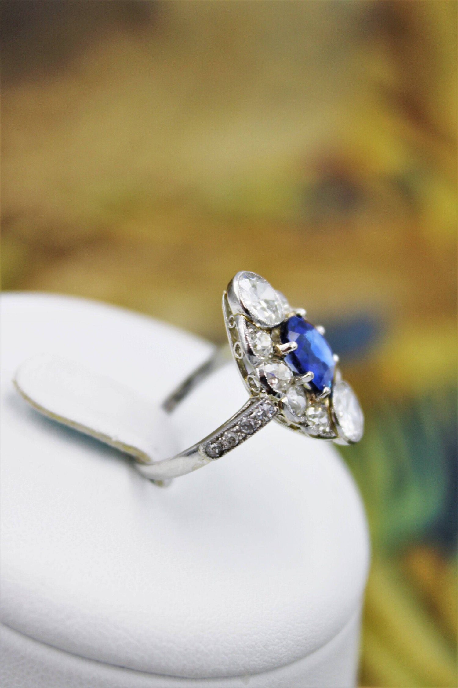 An extraordinary example of an "Art Deco" Sapphire, Diamond & Platinum Ring, Circa 1920-1930. - Robin Haydock Antiques