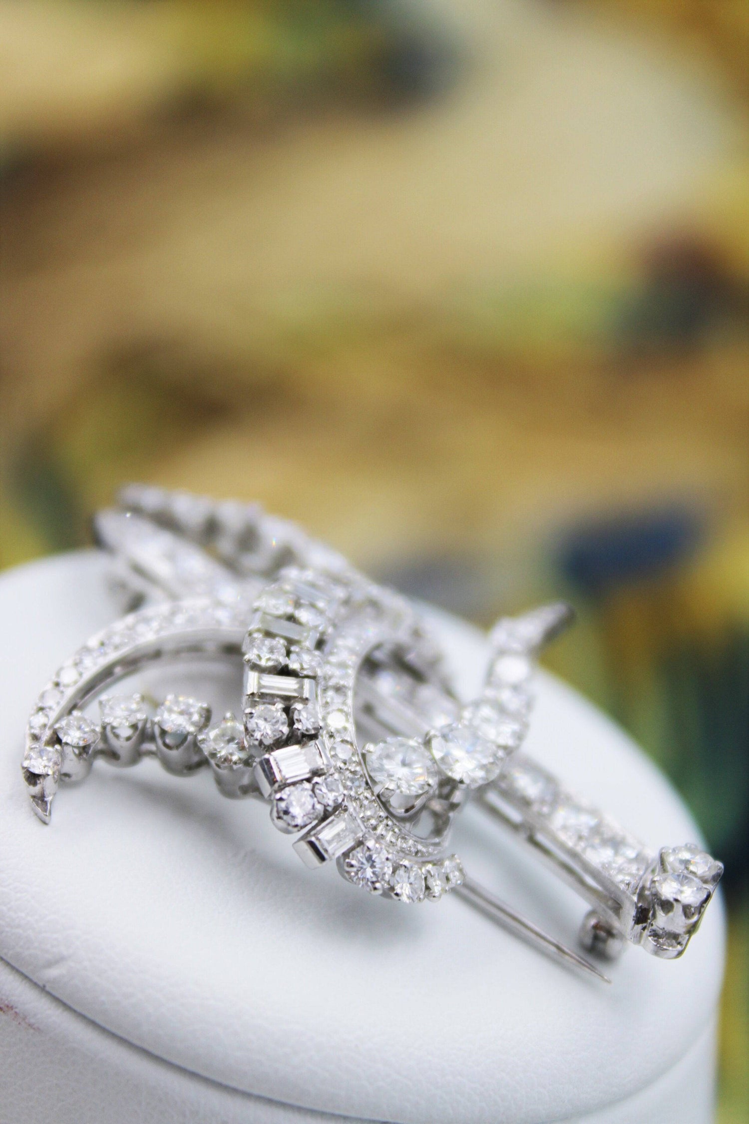 Vintage Abstract Diamond Spray Brooch, Circa 1950 - Robin Haydock Antiques