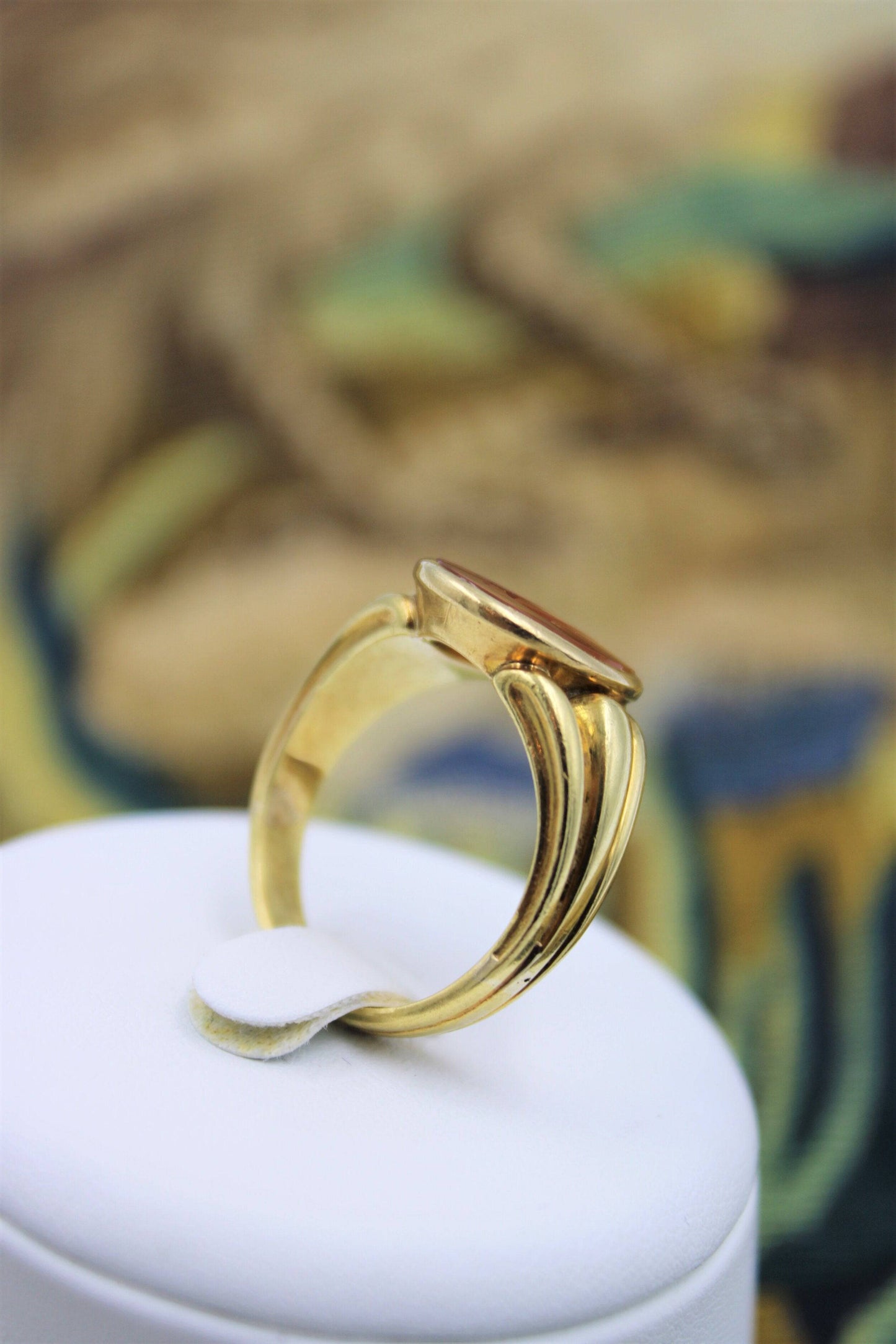 A very fine Carnelian Intaglio Ring mounted in 18ct Yellow Gold, French, Circa 1890 - Robin Haydock Antiques