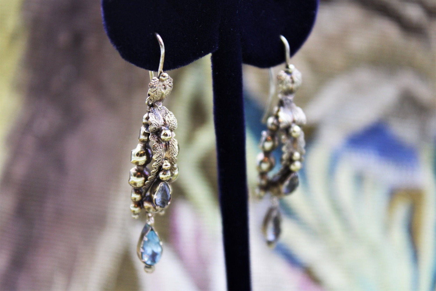 A very fine pair of Aquamarine Drop Earrings set in High Carat Yellow Gold, English, Circa 1830 - Robin Haydock Antiques