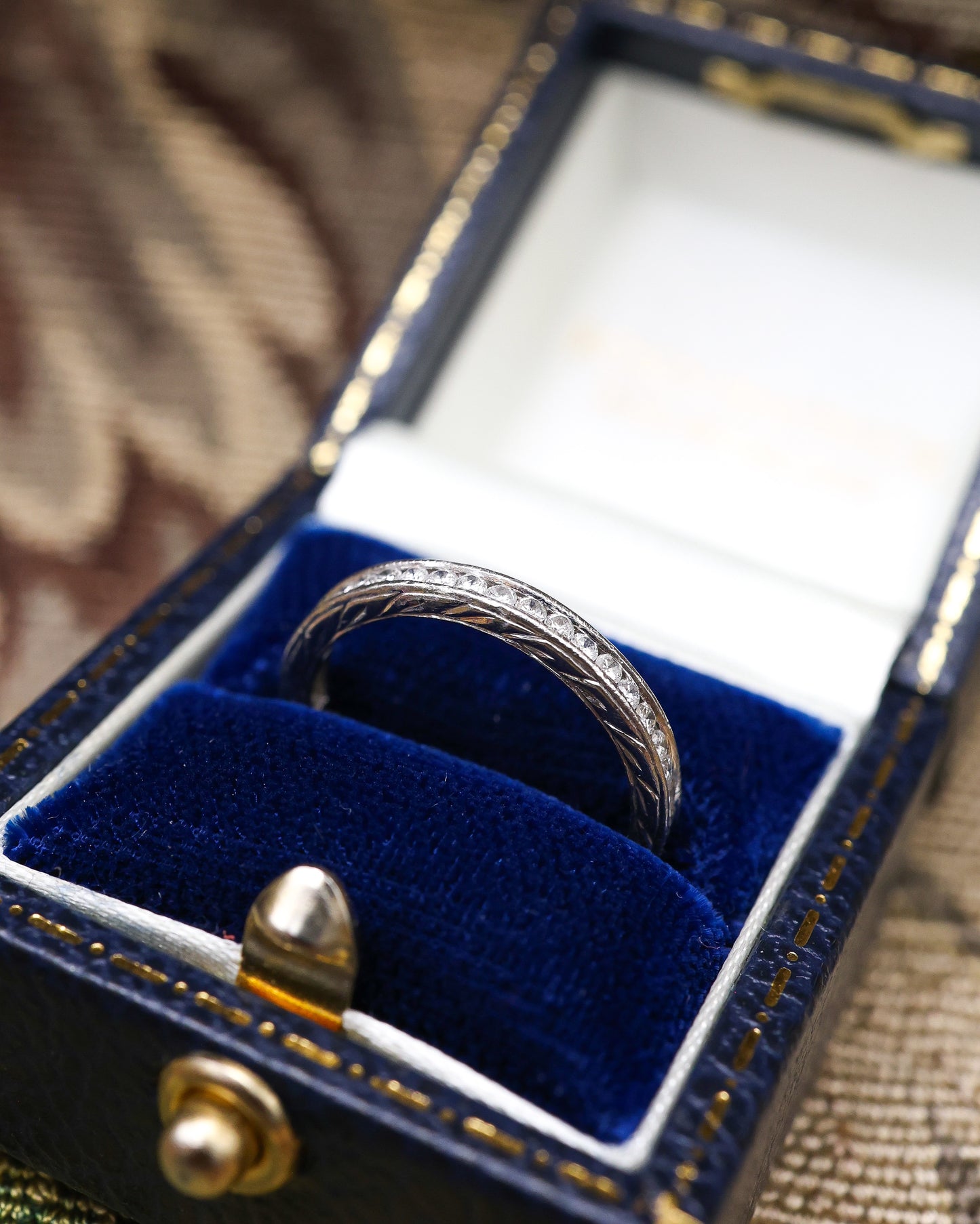 A very fine Platinum Engraved Diamond Eternity Ring Size K1/2 Circa 1930 - Robin Haydock Antique Jewellery