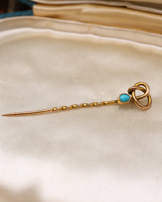 Turquoise and Gold Pin Circa 1880 - Robin Haydock Antique Jewellery