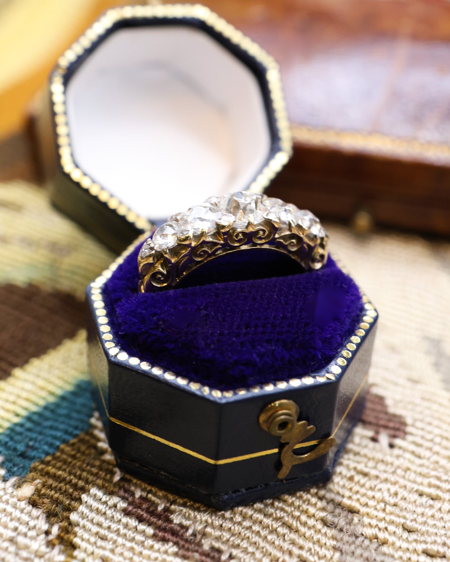 18ct Yellow Gold Five Stone Diamond Ring, English Circa 1890 - Robin Haydock Antique Jewellery