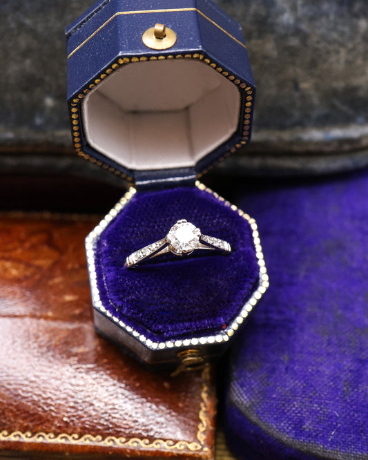 A very fine Platinum Solitaire Diamond Ring Circa 1959 - Robin Haydock Antique Jewellery