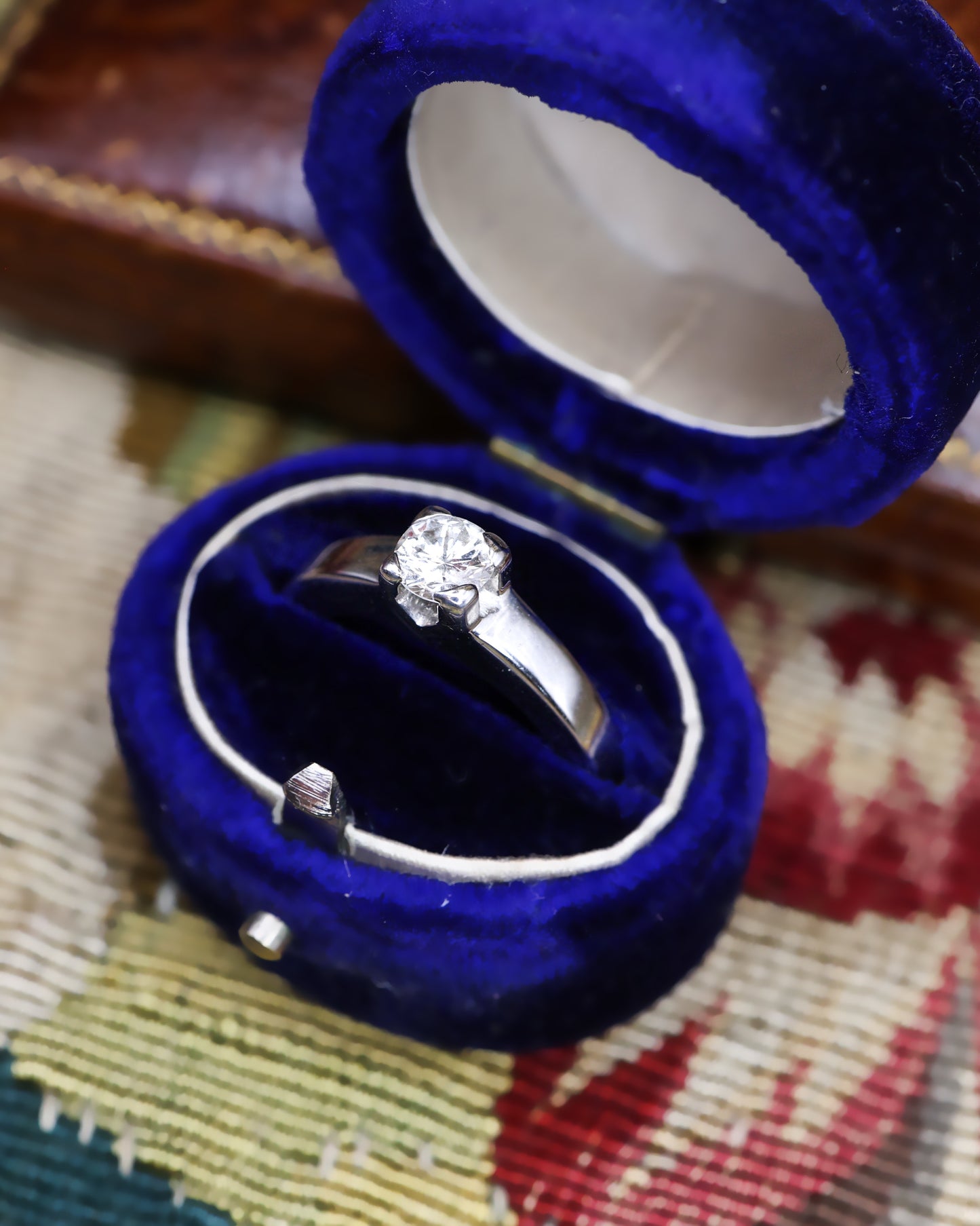 A fine 18ct White Gold, French Marks, 0.25 Carat approximately, Diamond Solitaire Ring. Pre-owned - Robin Haydock Antique Jewellery
