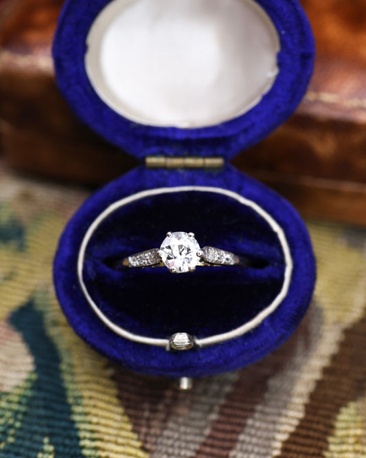 An 18ct Yellow Gold &  Platinum, Diamond Solitaire Ring. Circa  1930 - Robin Haydock Antique Jewellery