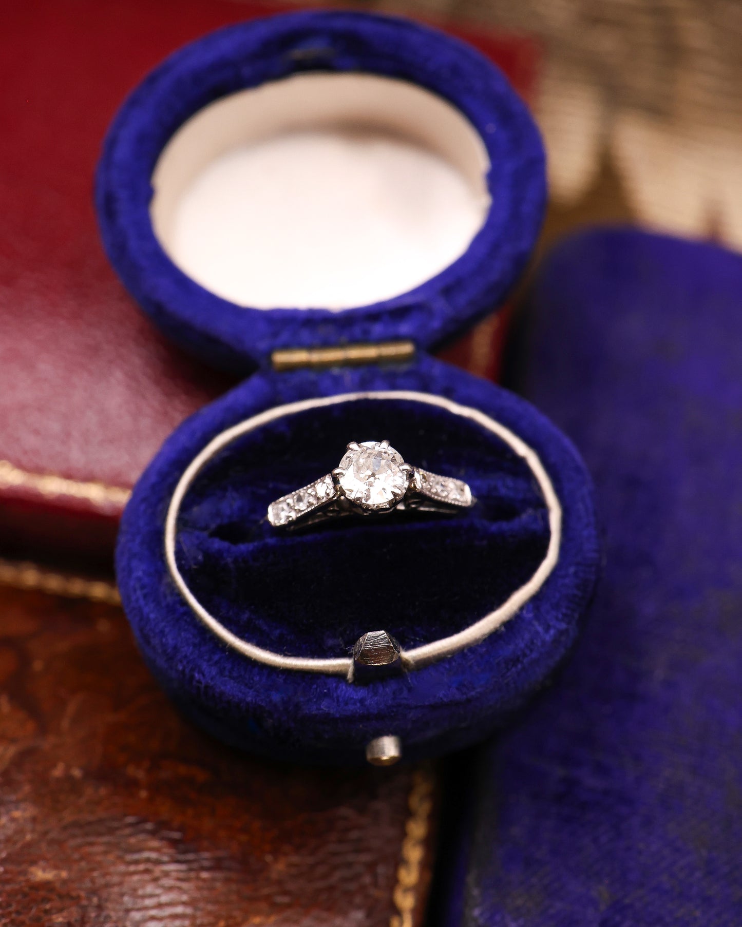 A very fine Platinum (marked) Diamond Solitaire Ring, centrally "Raised Claw Set" with one "Old Round Cut" Diamond of approximately 0.35 Carats. Circa 1925 - Robin Haydock Antique Jewellery