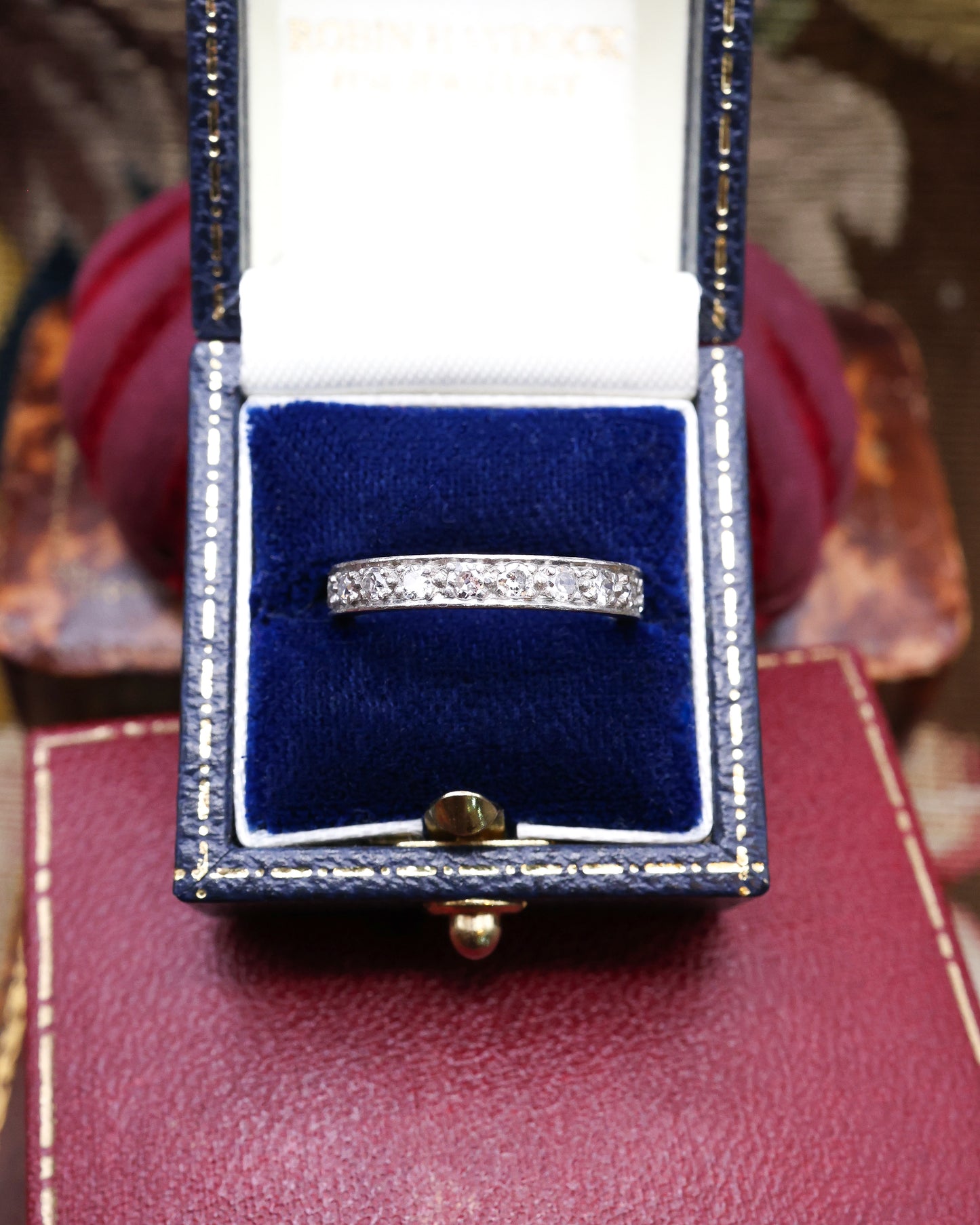 Platinum French Diamond Eternity Ring Size M Circa 1930