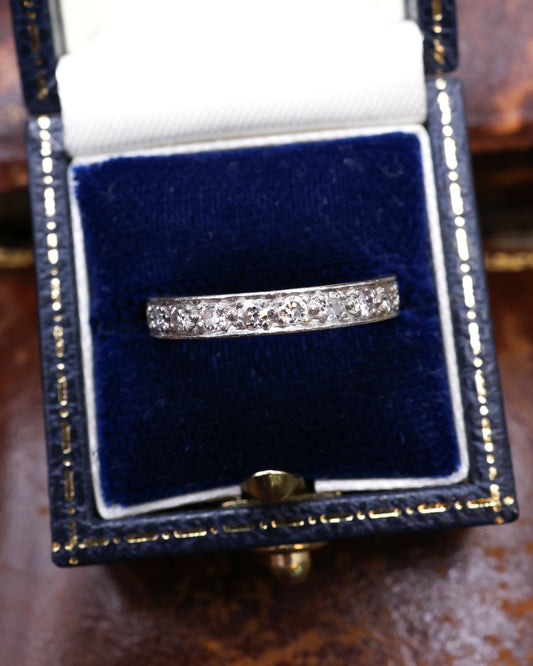Platinum French Diamond Eternity Ring Size M Circa 1930