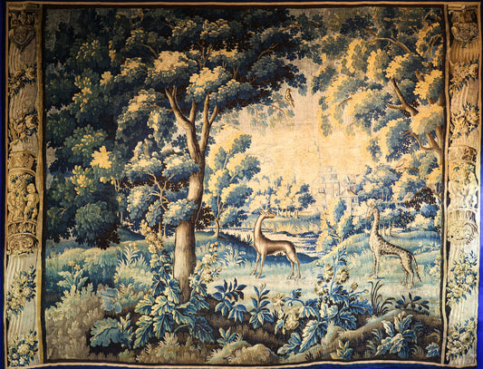 Antique Fine-Woven Silk & Wool Flemish Tapestry Panel, Circa 1660-1700