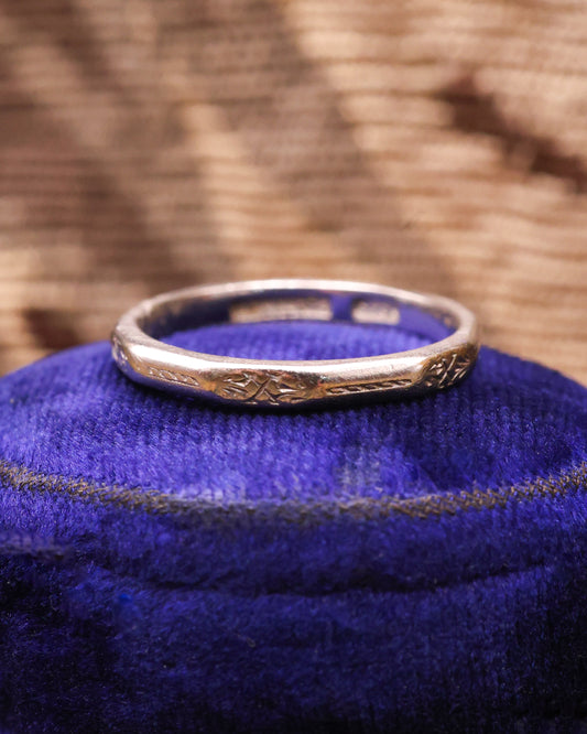 Ladies Platinum Hexagonal Wedding Ring Circa 1935
