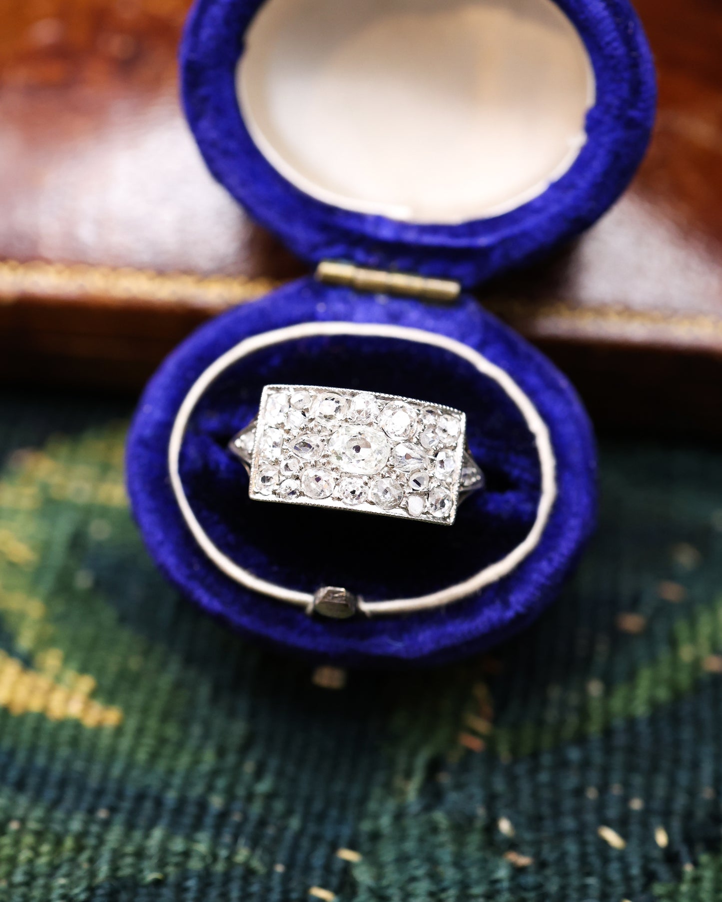An Art Deco French Diamond Ring set in Platinum and 18ct White Gold, French, Circa 1930 - Robin Haydock Antique Jewellery