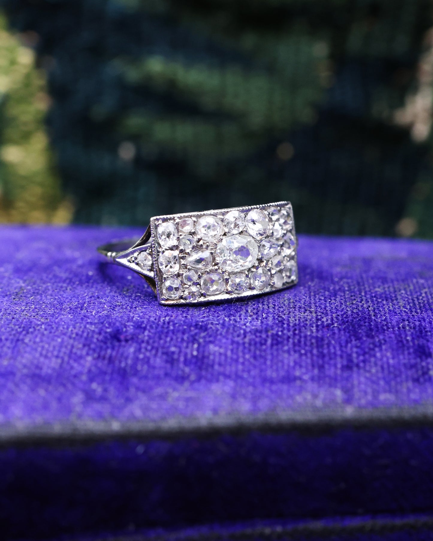 An Art Deco French Diamond Ring set in Platinum and 18ct White Gold, French, Circa 1930 - Robin Haydock Antique Jewellery