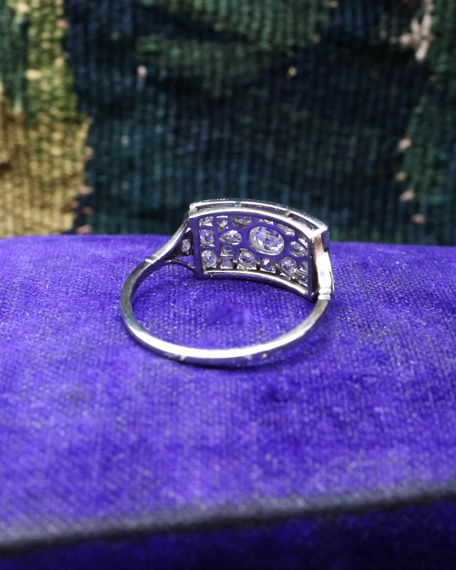 An Art Deco French Diamond Ring set in Platinum and 18ct White Gold, French, Circa 1930 - Robin Haydock Antique Jewellery