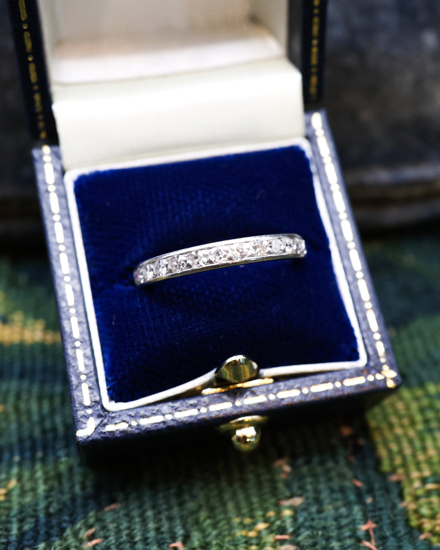 Platinum French Diamond Eternity Ring Size L 1/2 Circa 1930 - Robin Haydock Antique Jewellery