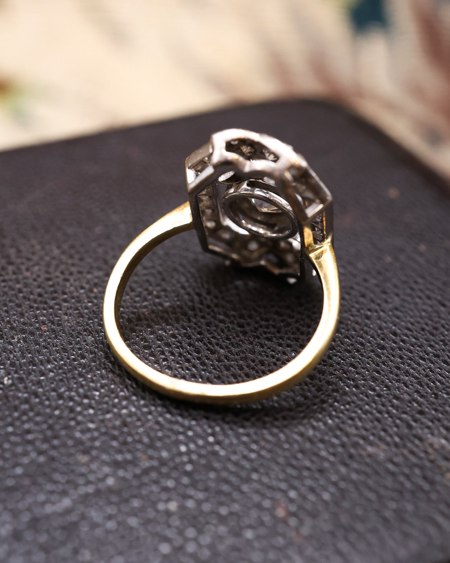 Diamond & 18 Carat Yellow & White Gold Art Deco Ring Circa 1930