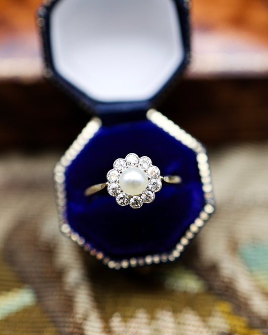 Pearl and Diamond Ring - Robin Haydock Antiques