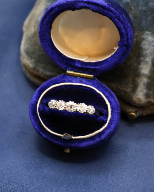 18ct Yellow Gold & Platinum Five Stone Diamond Ring Circa 1910 - Robin Haydock Antique Jewellery
