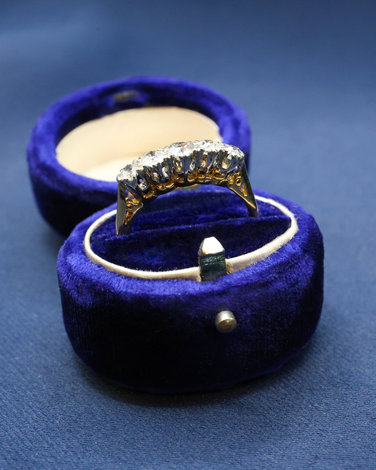 18ct Yellow Gold & Platinum Five Stone Diamond Ring Circa 1910 - Robin Haydock Antique Jewellery