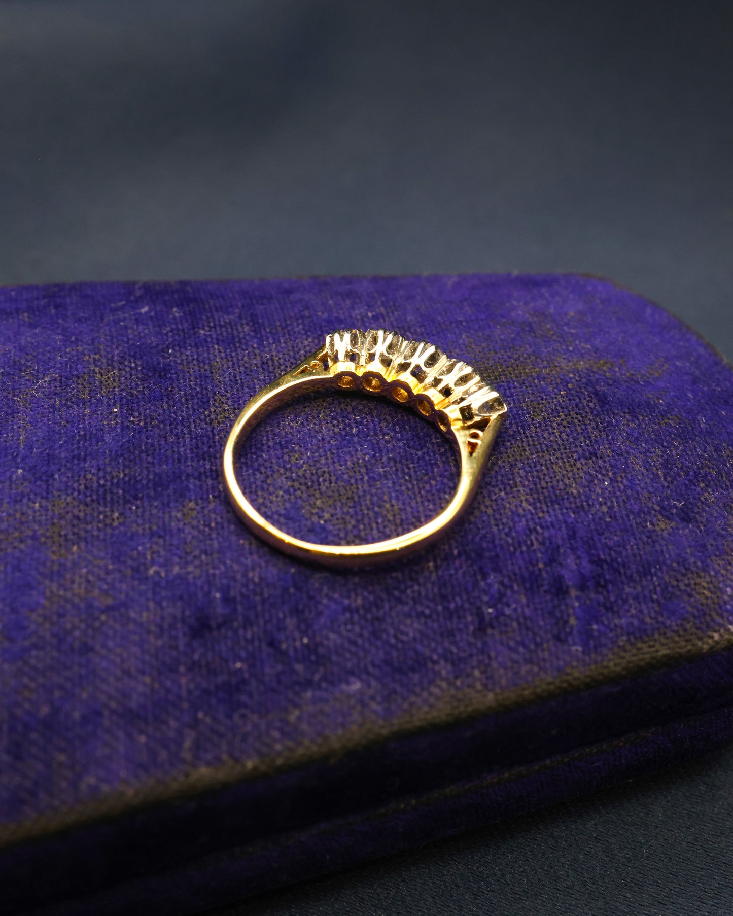 18ct Yellow Gold & Platinum Five Stone Diamond Ring Circa 1910 - Robin Haydock Antique Jewellery