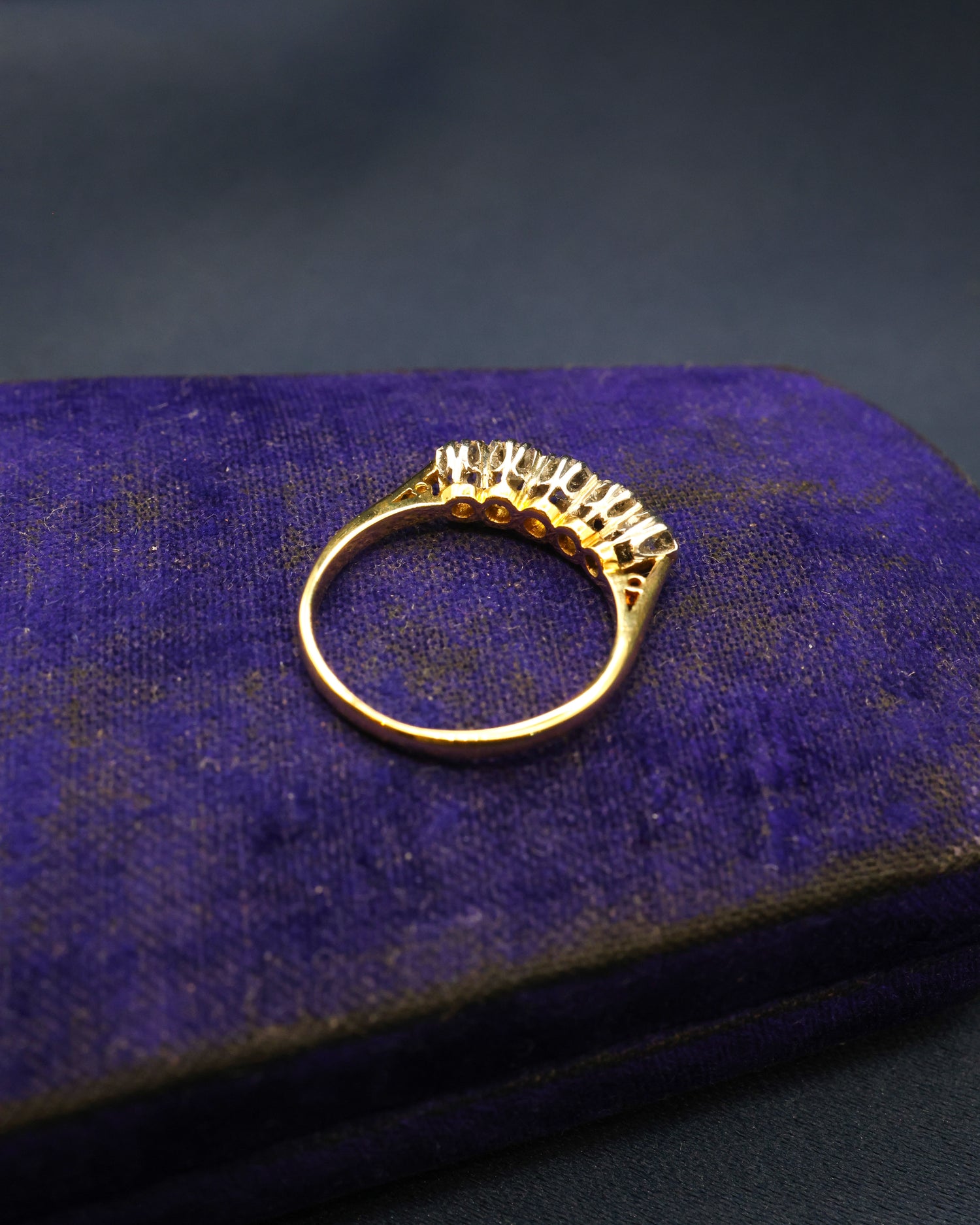 18ct Yellow Gold & Platinum Five Stone Diamond Ring Circa 1910 - Robin Haydock Antique Jewellery