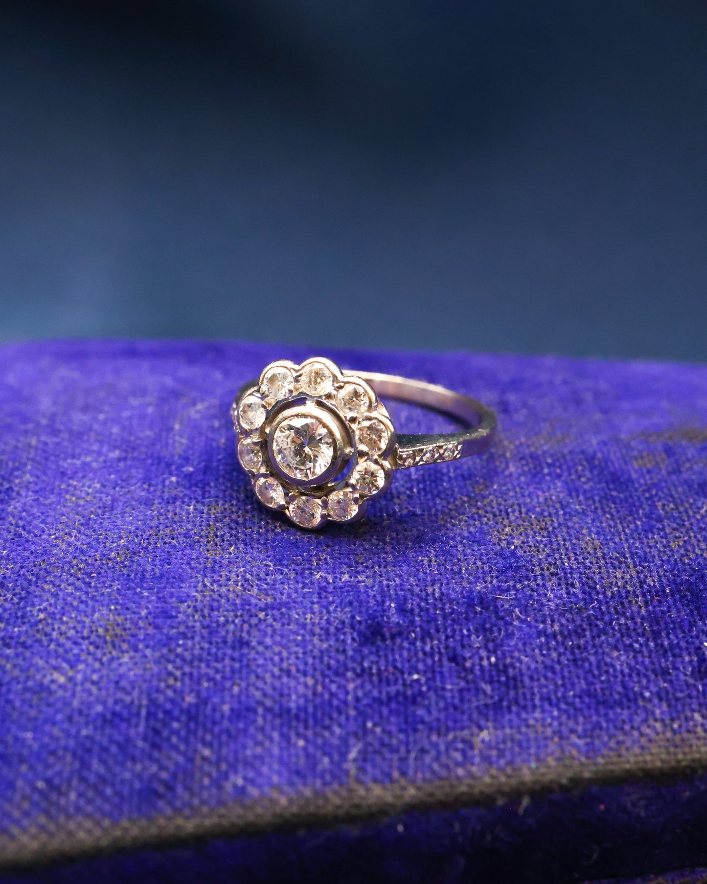 Diamond 'Halo' Cluster Ring Circa 1935 - 1955 - Robin Haydock Antique Jewellery