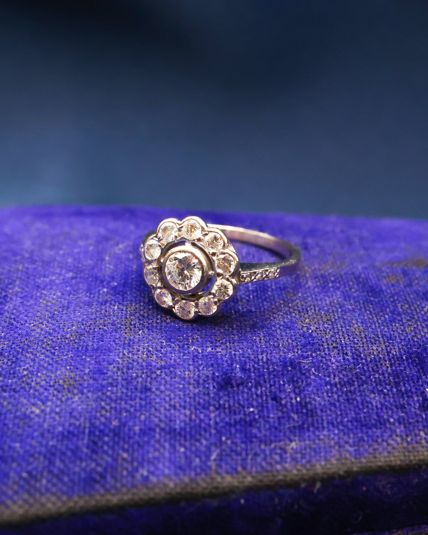 Diamond 'Halo' Cluster Ring Circa 1935 - 1955 - Robin Haydock Antique Jewellery