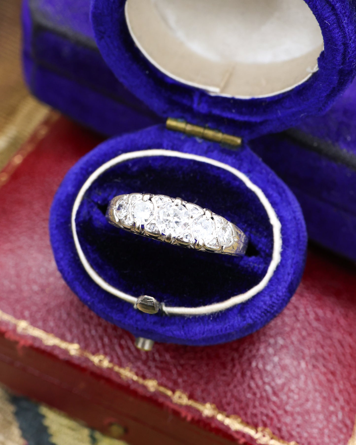 18ct White Gold Five Stone Diamond Ring Circa 1910-1920