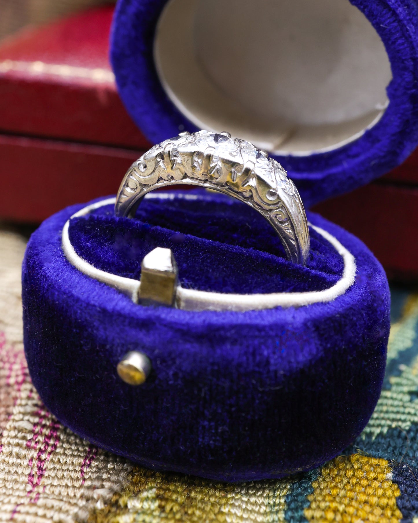 18ct White Gold Five Stone Diamond Ring Circa 1910-1920