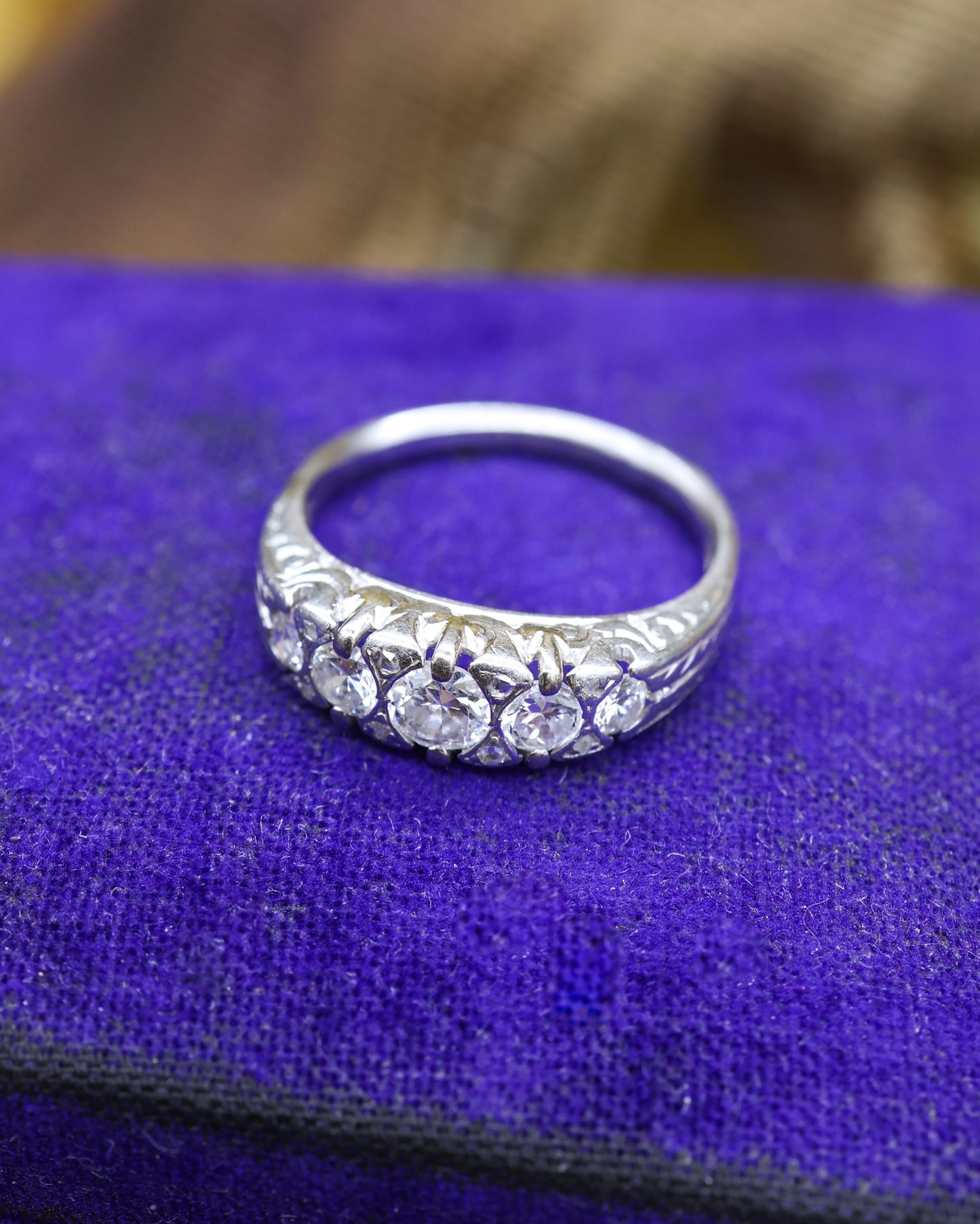 18ct White Gold Five Stone Diamond Ring Circa 1910-1920