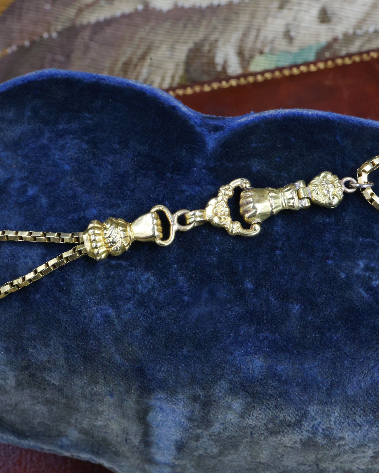 An exceptional example of a French (marked) 18ct Yellow Gold Double Slide Long Guard Chain Circa 1830