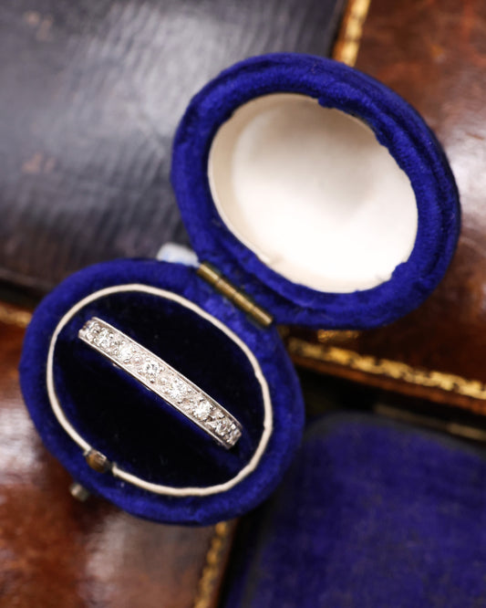 A fine 18ct White Gold Diamond set Half Eternity Ring Date Marked 1980 - Robin Haydock Antique Jewellery