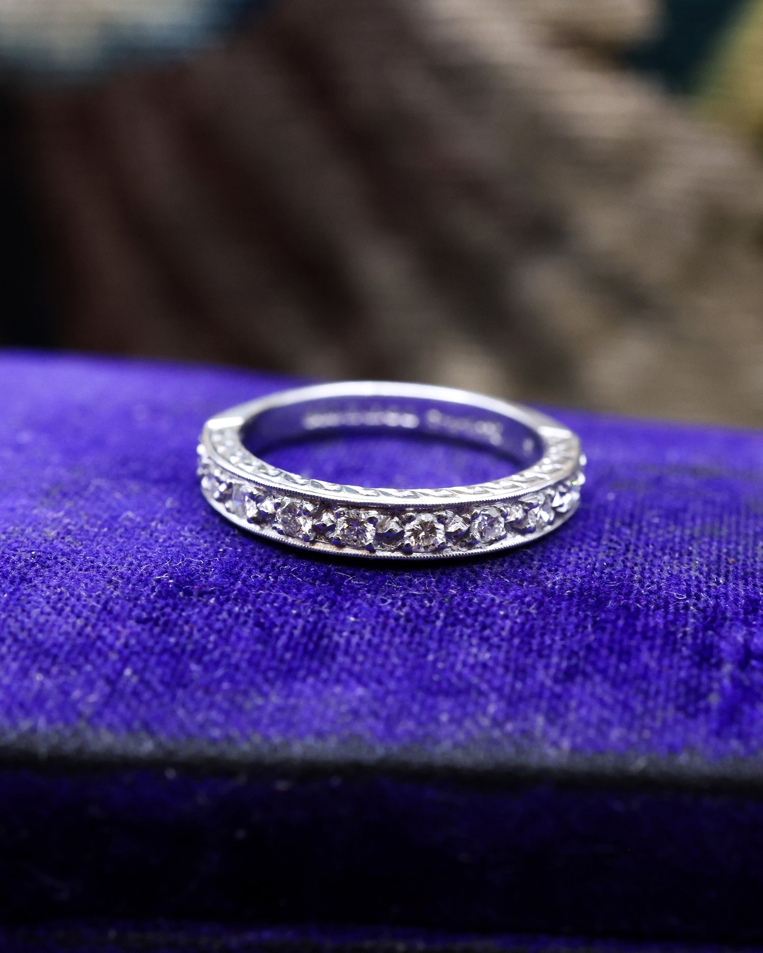 A fine 18ct White Gold Diamond set Half Eternity Ring Date Marked 1980 - Robin Haydock Antique Jewellery