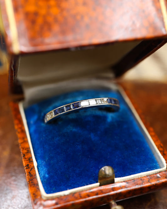 Alternating Sapphire & Diamond Eternity Ring Circa 1925 - Robin Haydock Antique Jewellery