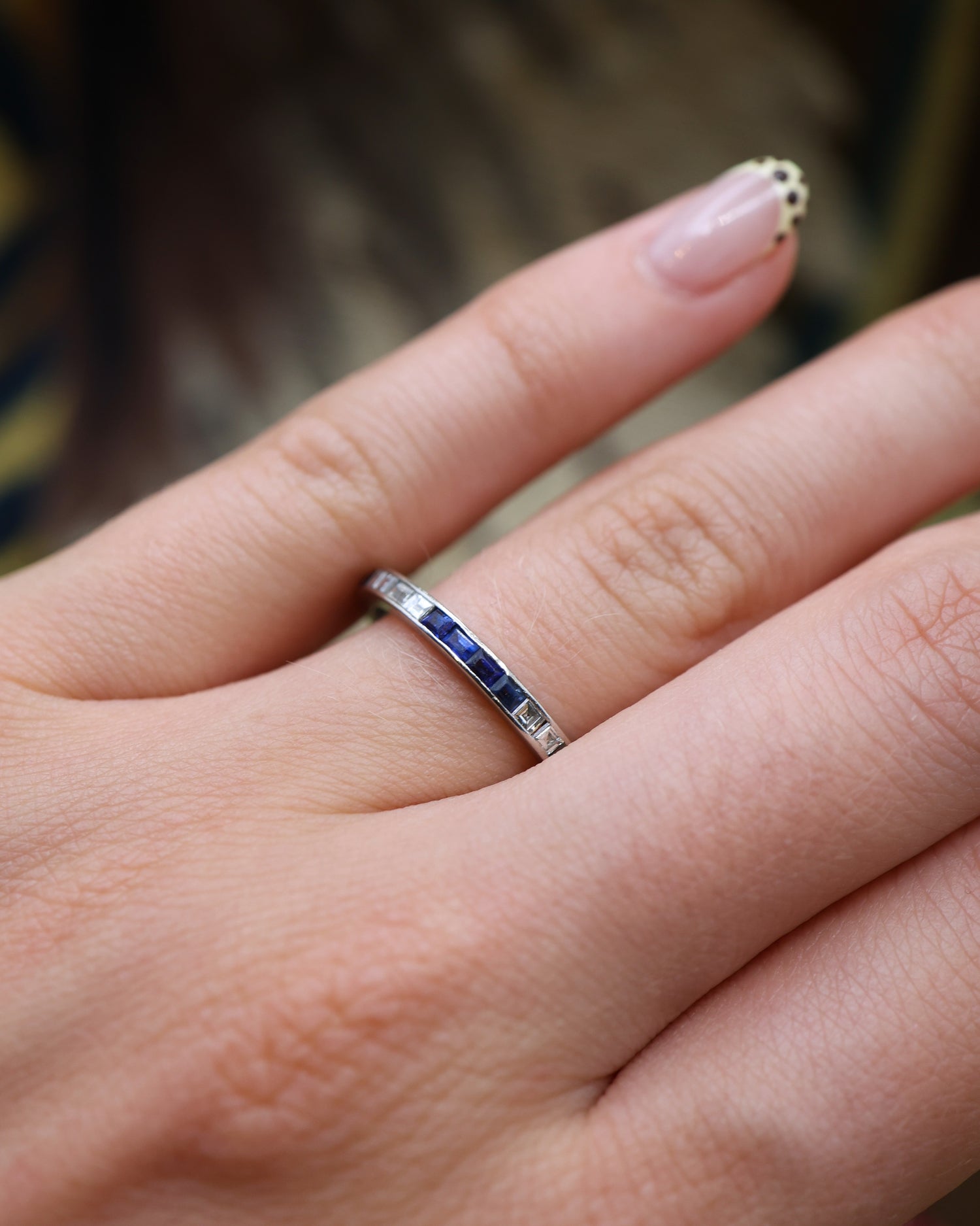 Alternating Sapphire & Diamond Eternity Ring Circa 1925 - Robin Haydock Antique Jewellery