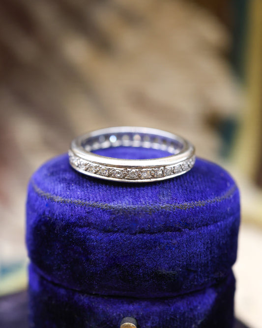 A Very Fine Platinum and Diamond French Eternity Ring Circa 1930 - Robin Haydock Antique Jewellery