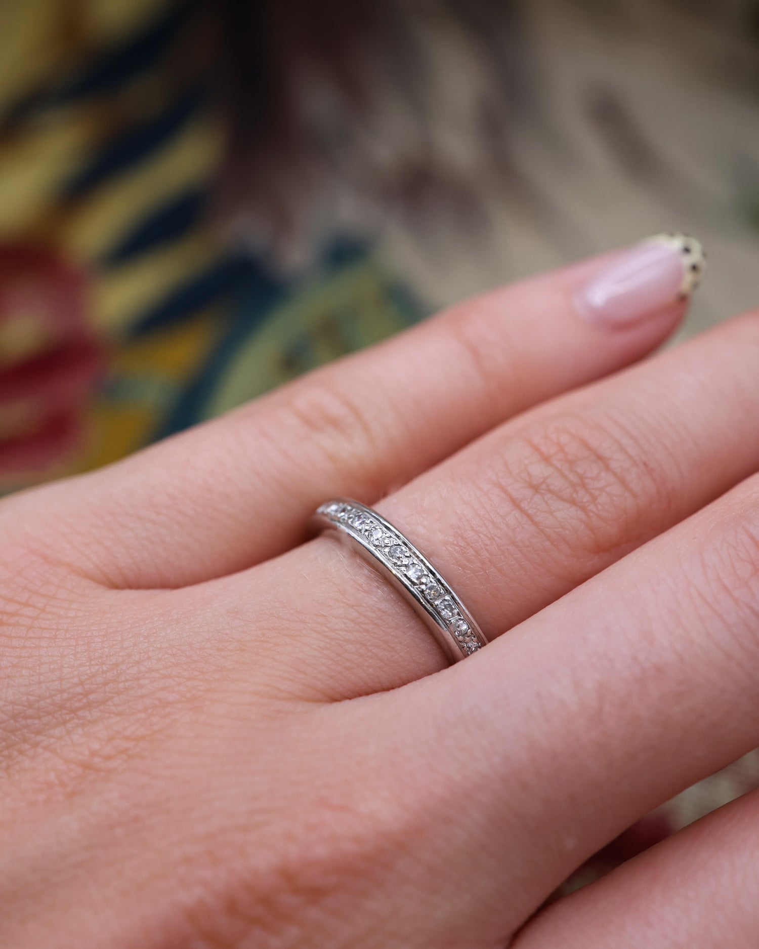 A Very Fine Platinum and Diamond French Eternity Ring Circa 1930 - Robin Haydock Antique Jewellery