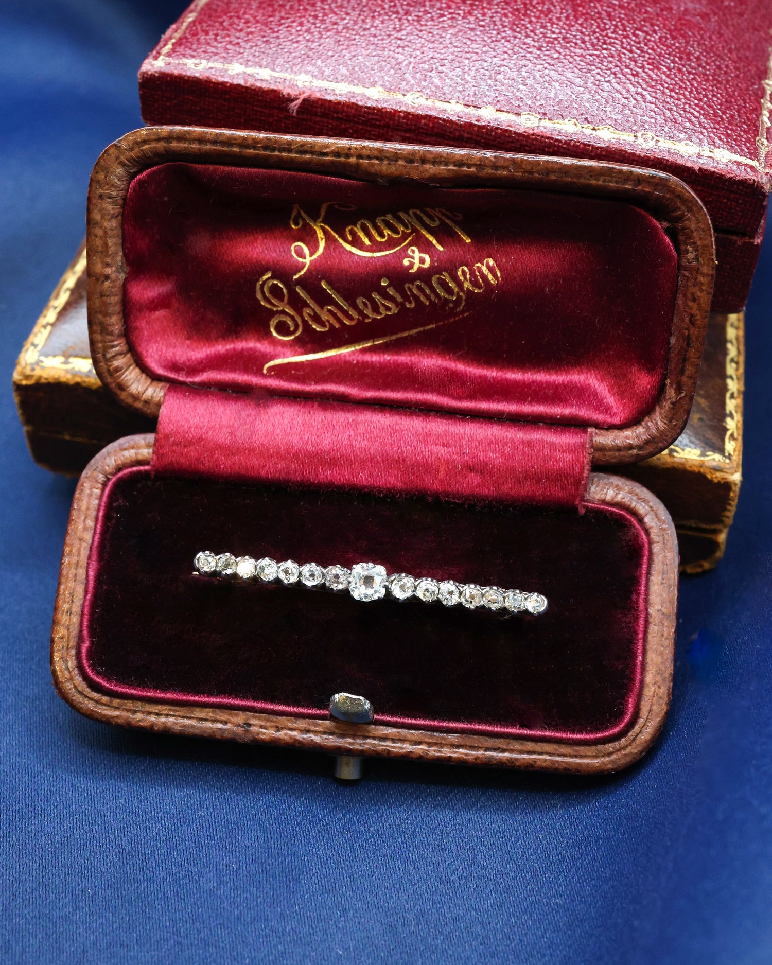 18ct Yellow Gold & Silver Victorian Diamond Bar Brooch Circa 1900 - Robin Haydock Antique Jewellery
