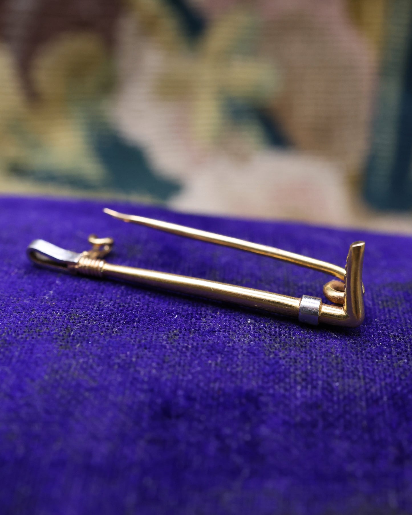 Ridding Crop Brooch Pin Circa 1880 - Robin Haydock Antique Jewellery