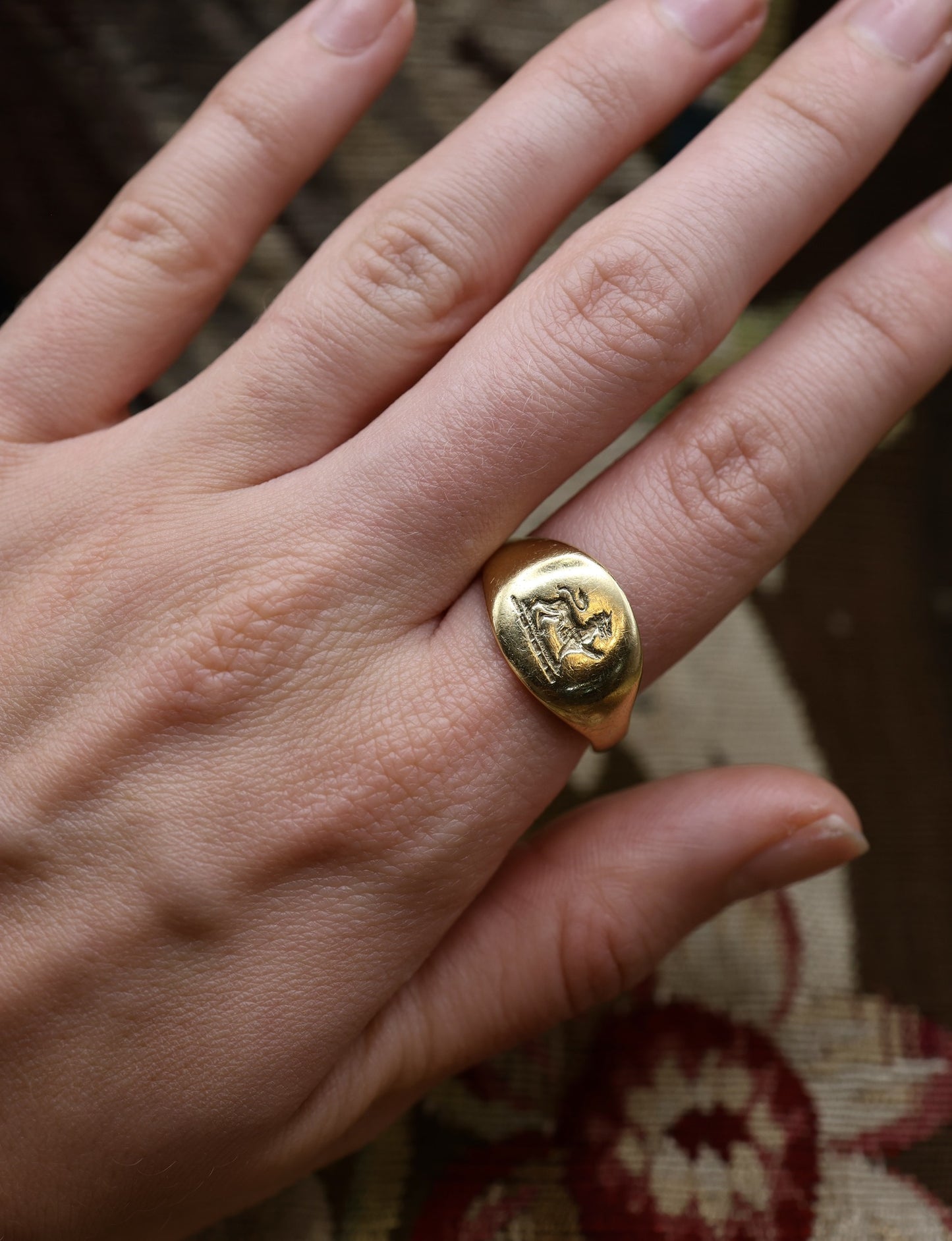 18ct Yellow Gold Mens Signet Ring Circa 1900