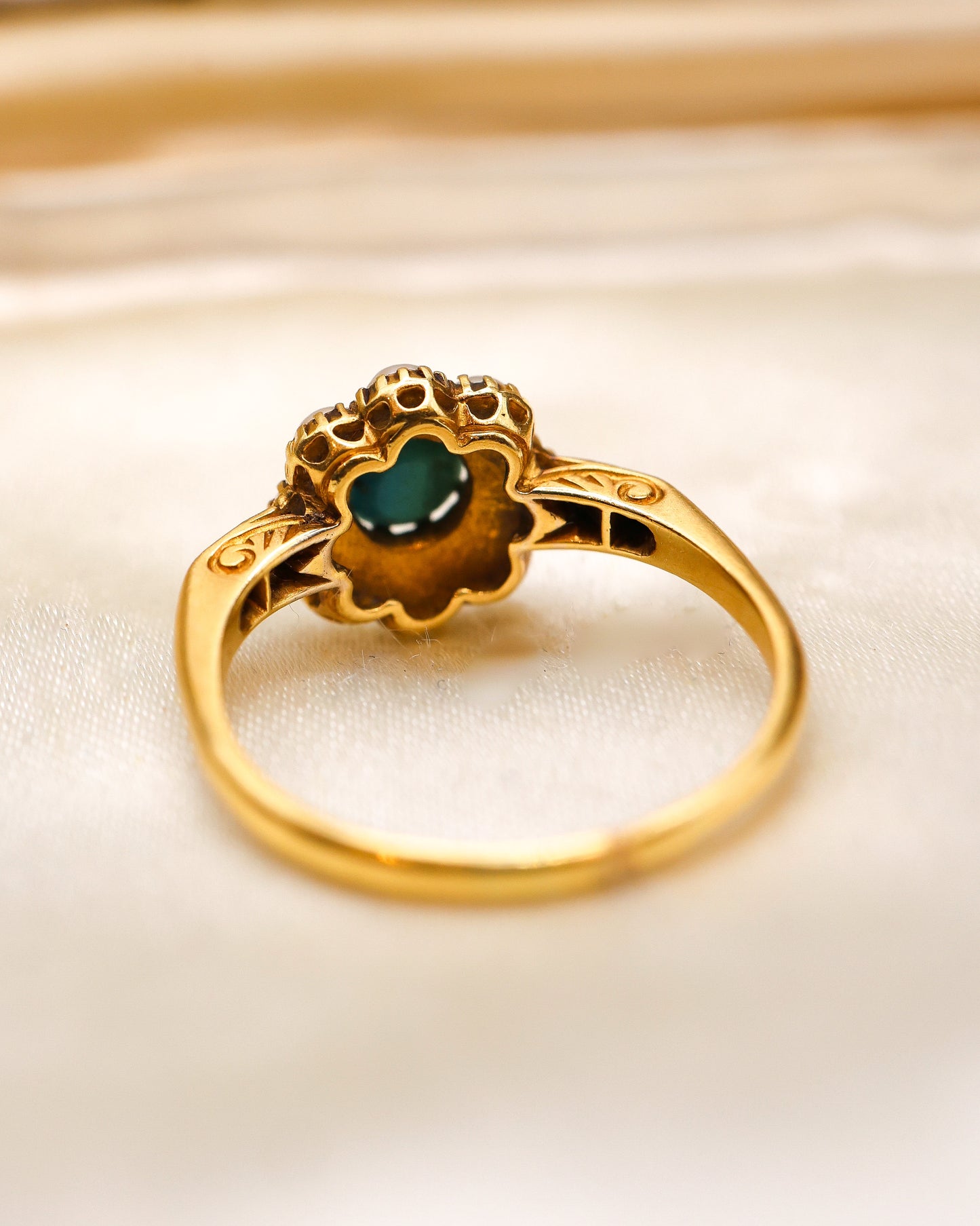 A fine Late Victorian, Turquoise, Natural Split Pearl and Diamond Cluster Ring. English C. 1880