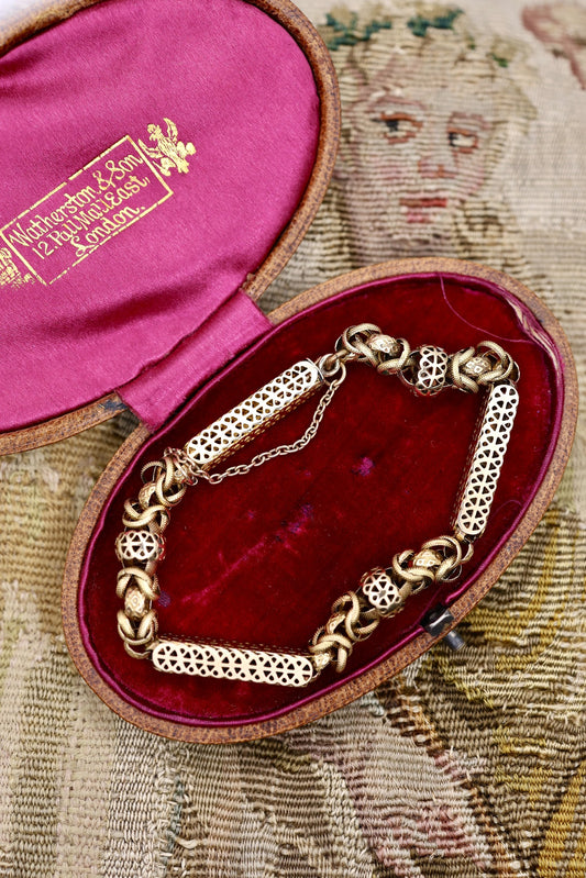 A Fine Late Georgian, Antique 15ct Yellow Gold Bracelet Circa 1790 - Robin Haydock Antiques