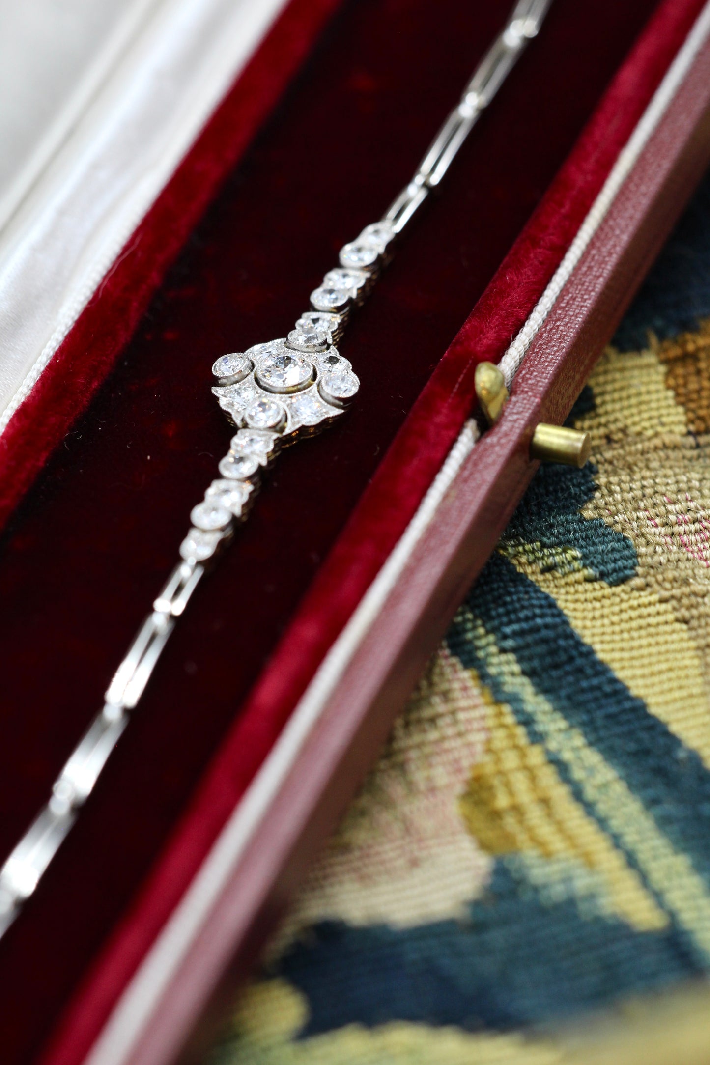 A very fine Edwardian Diamond Demi-Bracelet set in 18ct Gold and Platinum tipped, English, Circa 1910