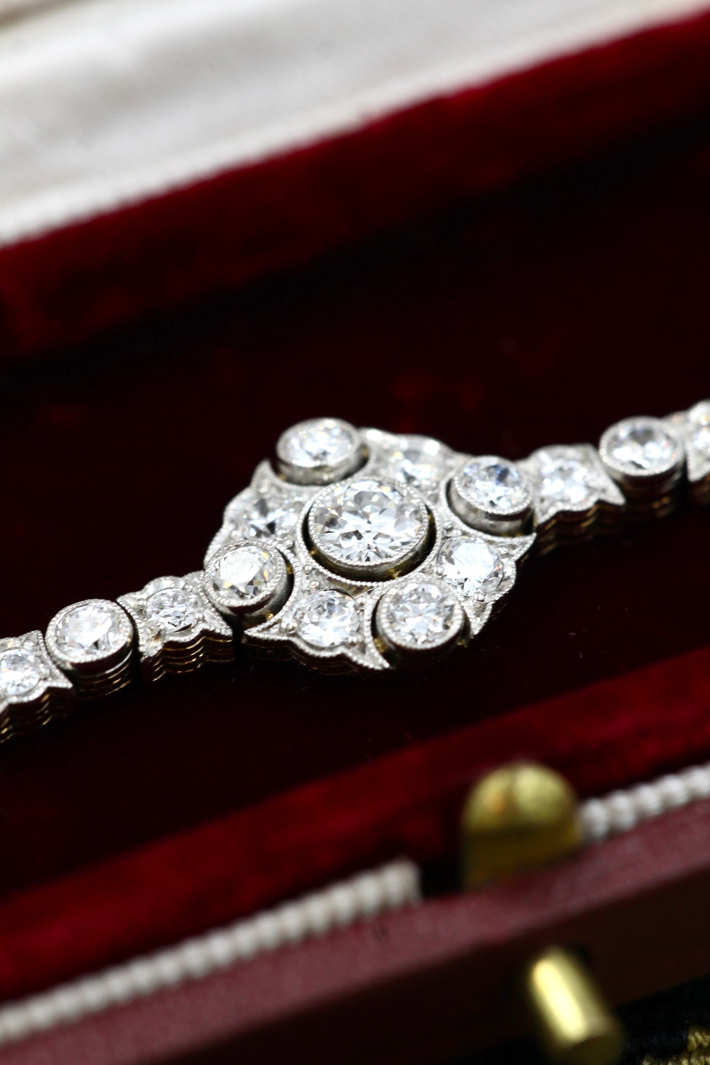 A very fine Edwardian Diamond Demi-Bracelet set in 18ct Gold and Platinum tipped, English, Circa 1910