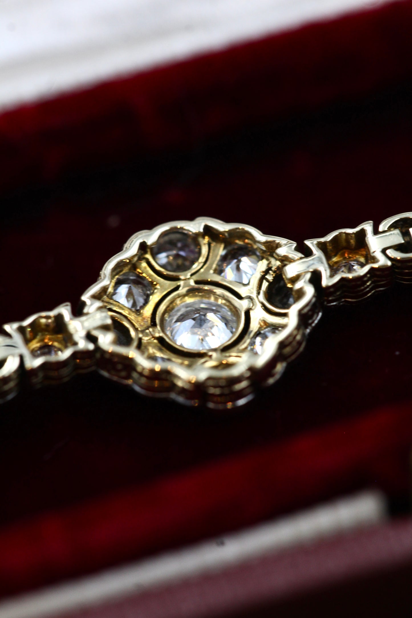 A very fine Edwardian Diamond Demi-Bracelet set in 18ct Gold and Platinum tipped, English, Circa 1910