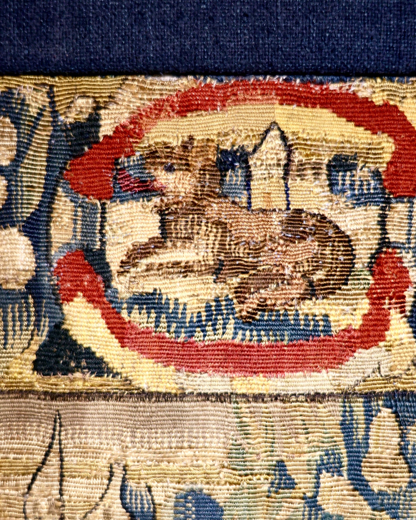 A very fine hand woven silk and wool English miniature Tapestry "The Good Samaritan",  attributed to Sheldon (see notes). English Circa 1580 - 1600